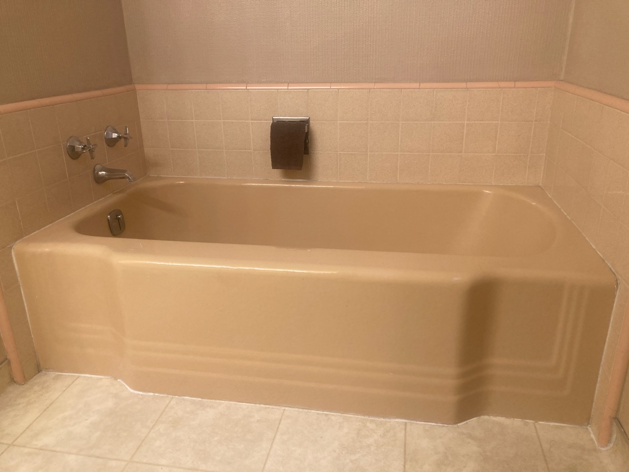 A reglazed bathtub